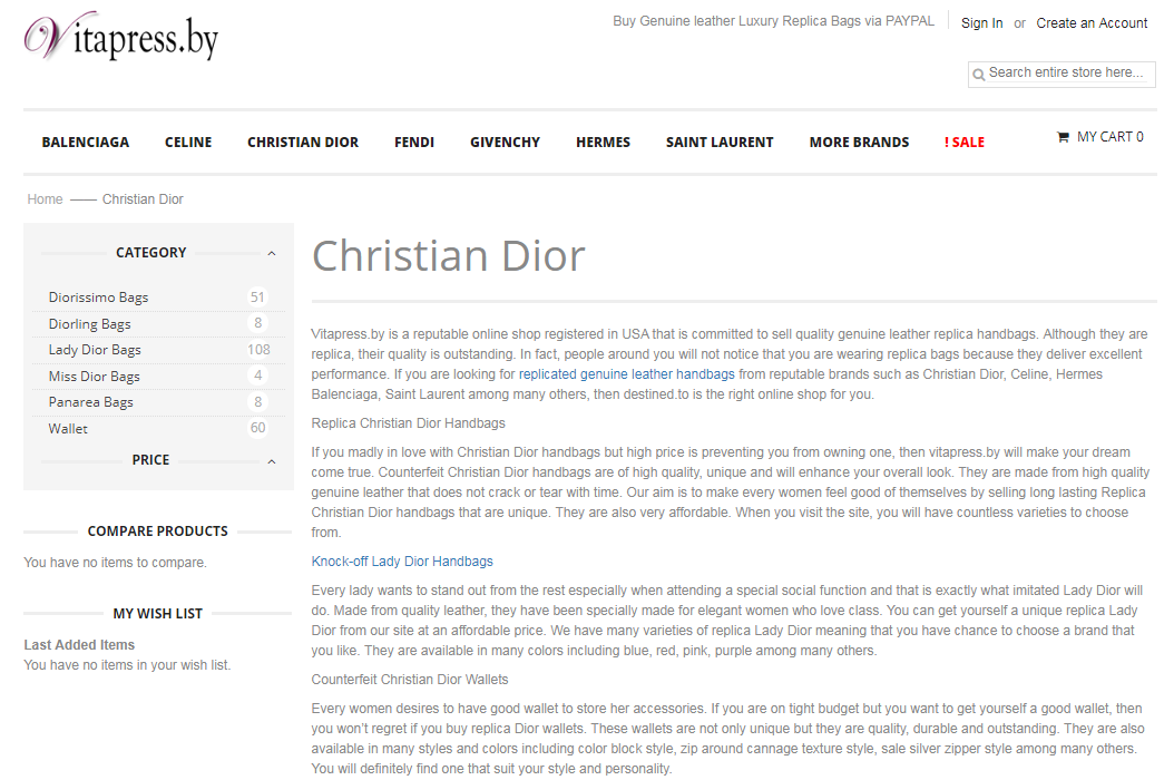 How About Christian Dior replicas USA